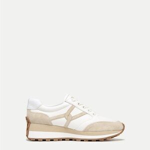 Women's White and Tan Sneakers